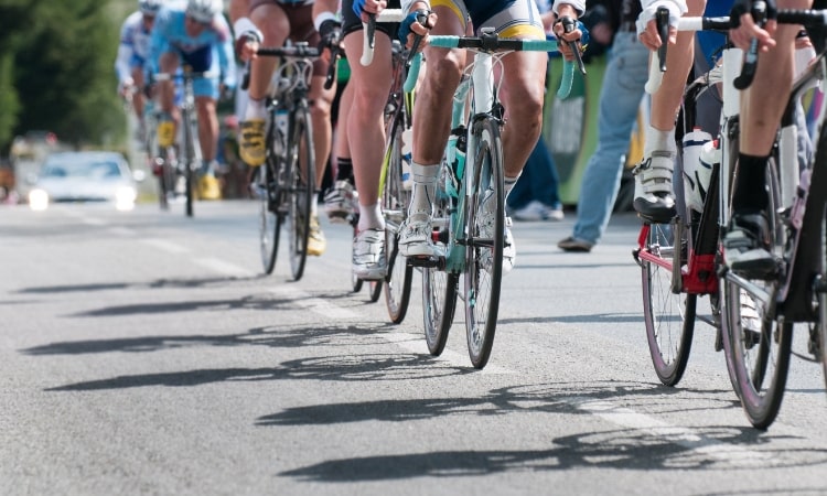 cyclists at a gran fondo event